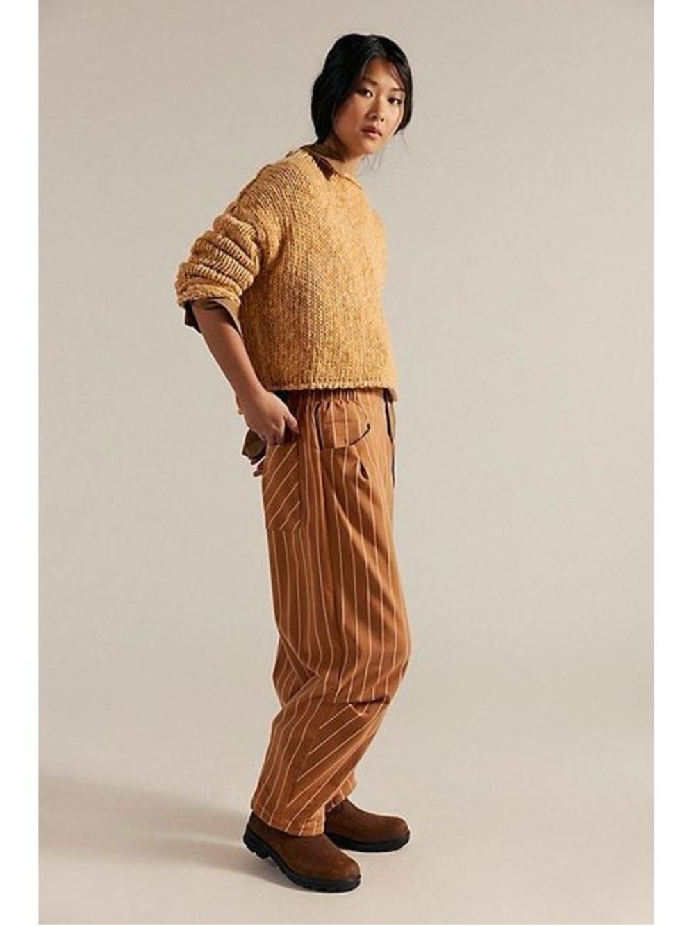 Free People Nice Choice Pull On Trousers~ Caramel Combo